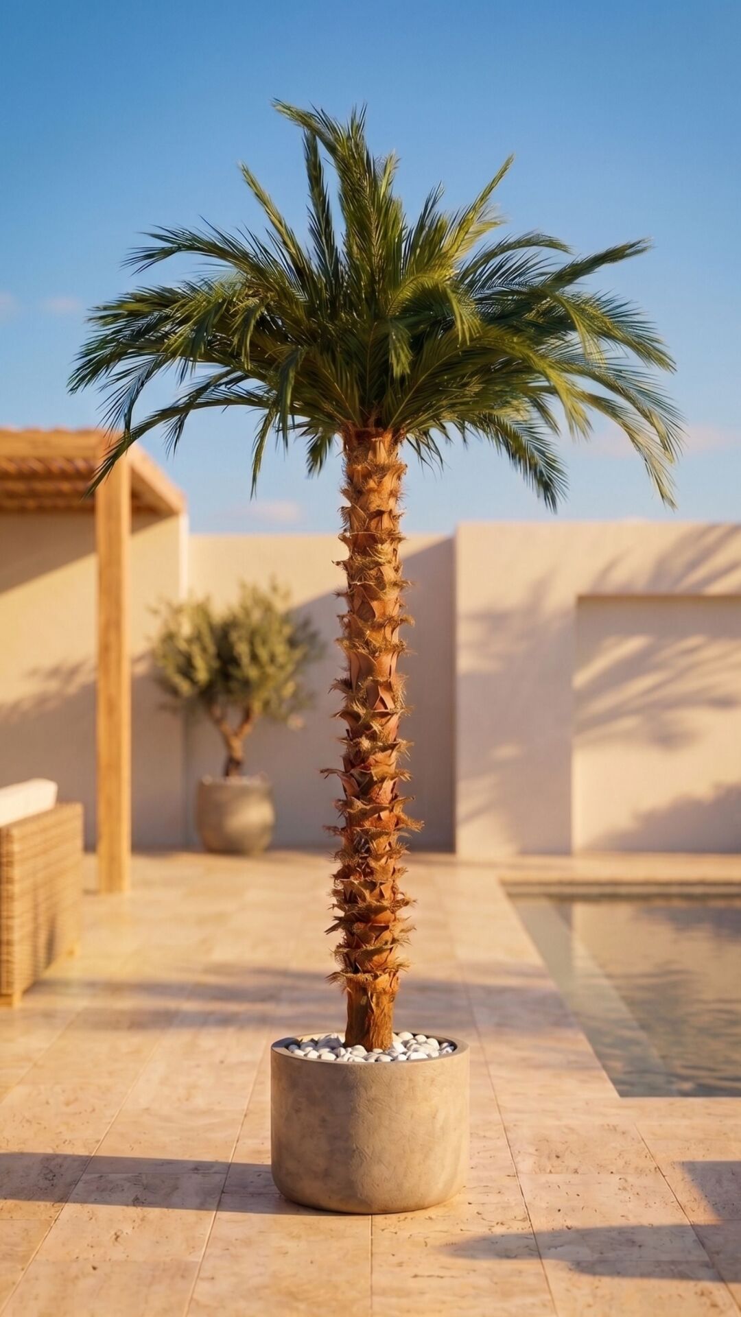 Premium Şoklanmış Palmiye Ağacı (Mumyalanmış Gerçek Gövde ve Gerçek Yaprak) 310 CM
