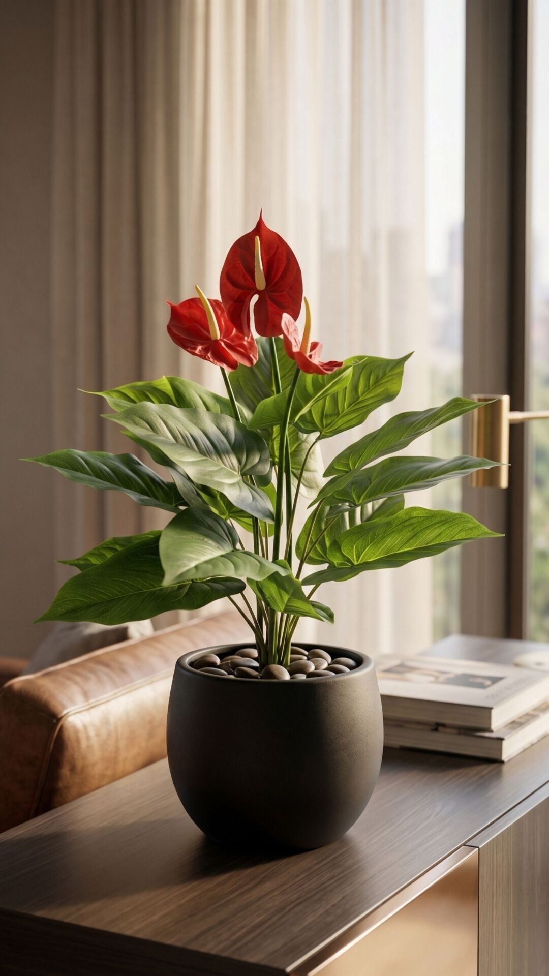 Yapay Anthurium Real Touch x 3 Flowers