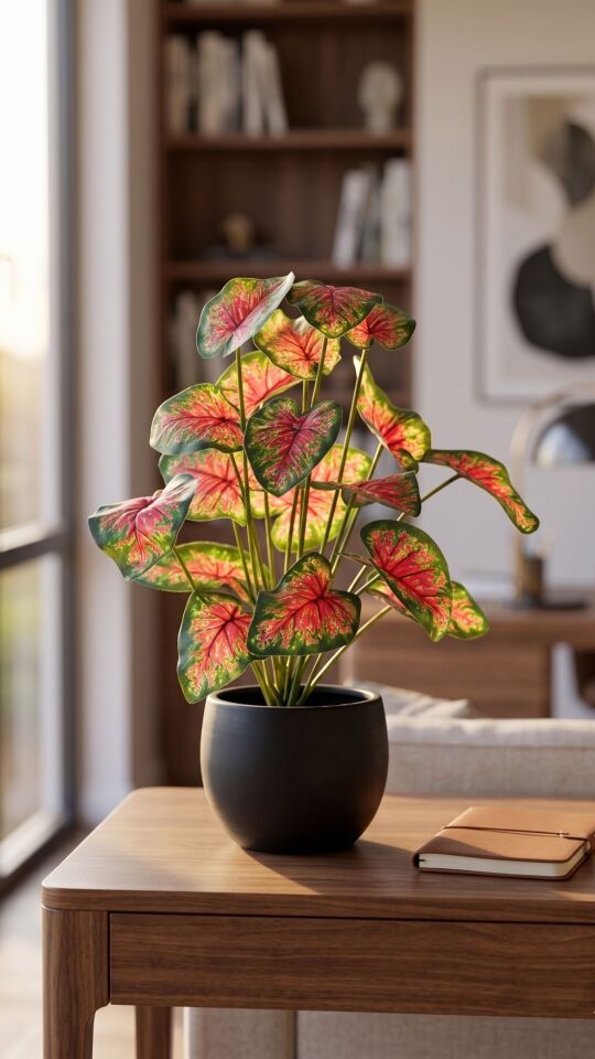 Yapay Caladium Bunch Real Touch 46 CM