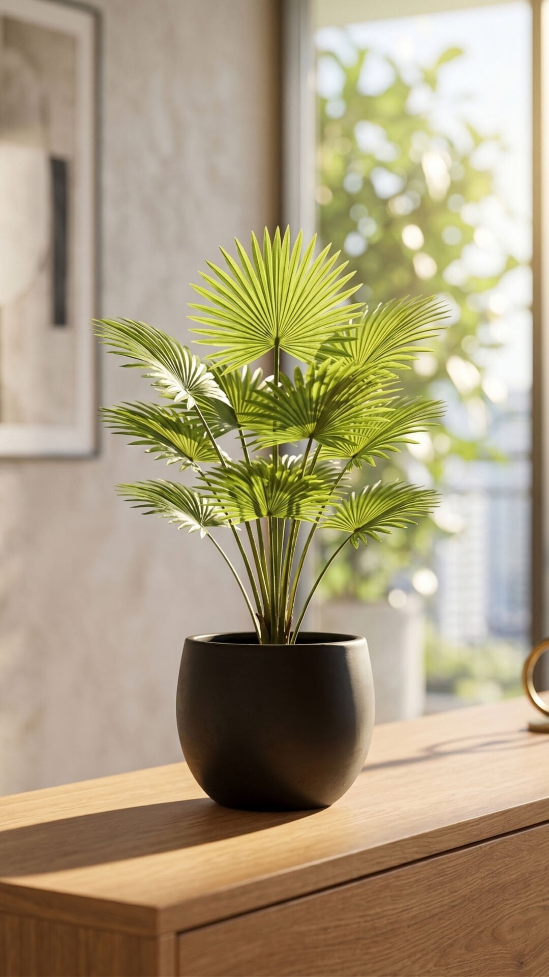 Yapay Fan Palm Bunch Real Touch 48 CM