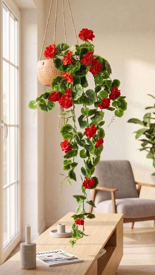 Yapay Geranium Hanging Bush Sarmaşık 105 CM