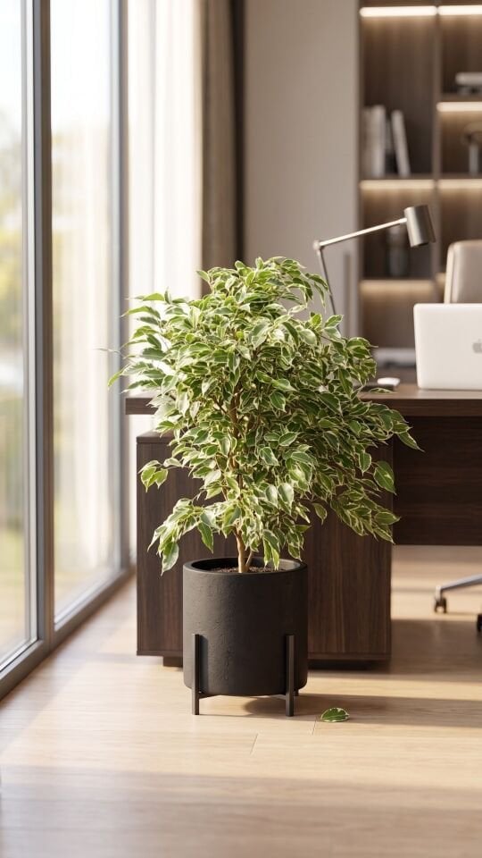 Ficus Benjamin Ağacı Yeşil Alaca 80 Cm